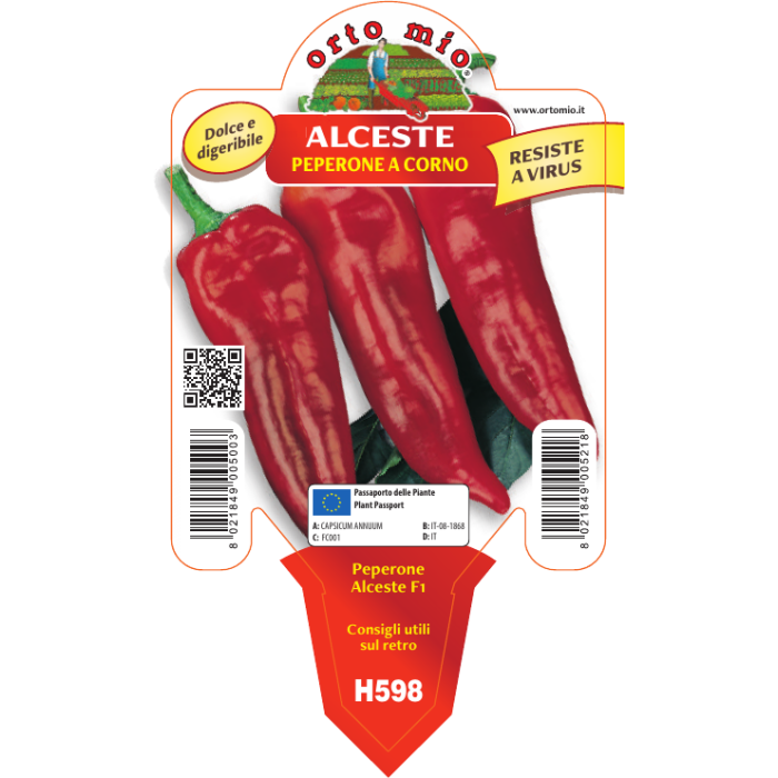 PIMIENTO CUERNO ROJO var. ALCESTE F1