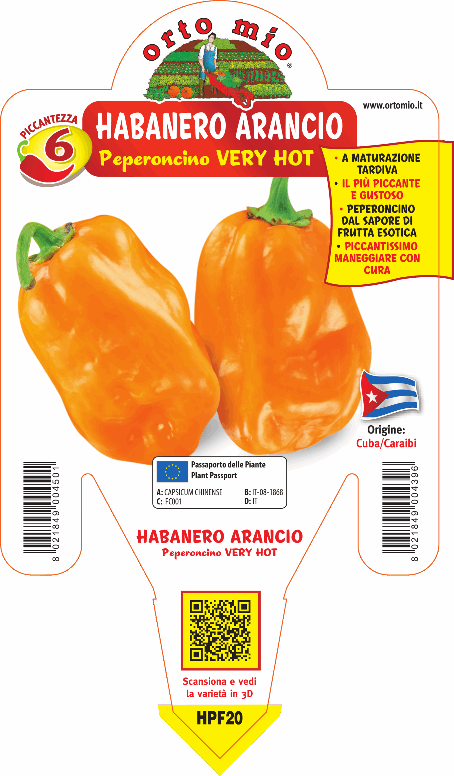 PIMIENTO MUY PICANTE HABANERO NARANJA