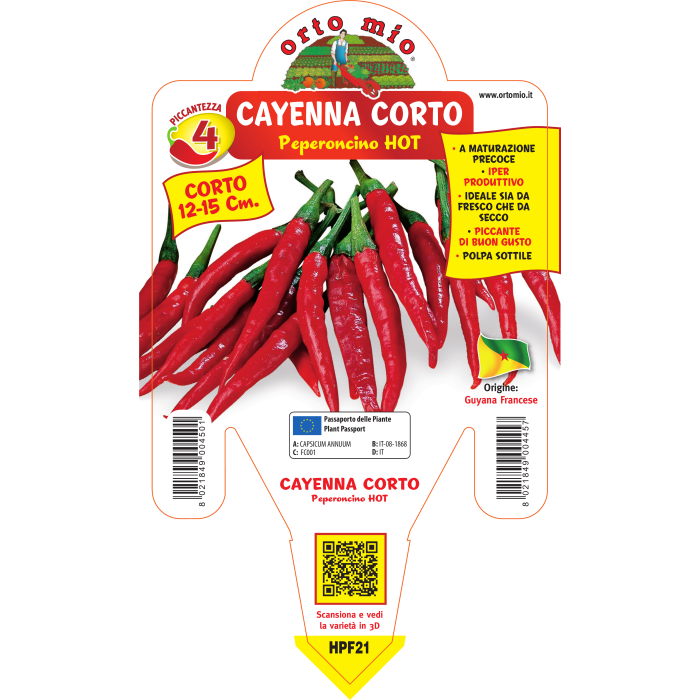 PIMIENTO PICANTE CAYENNA CORTO VAR. CAYENNA HOT