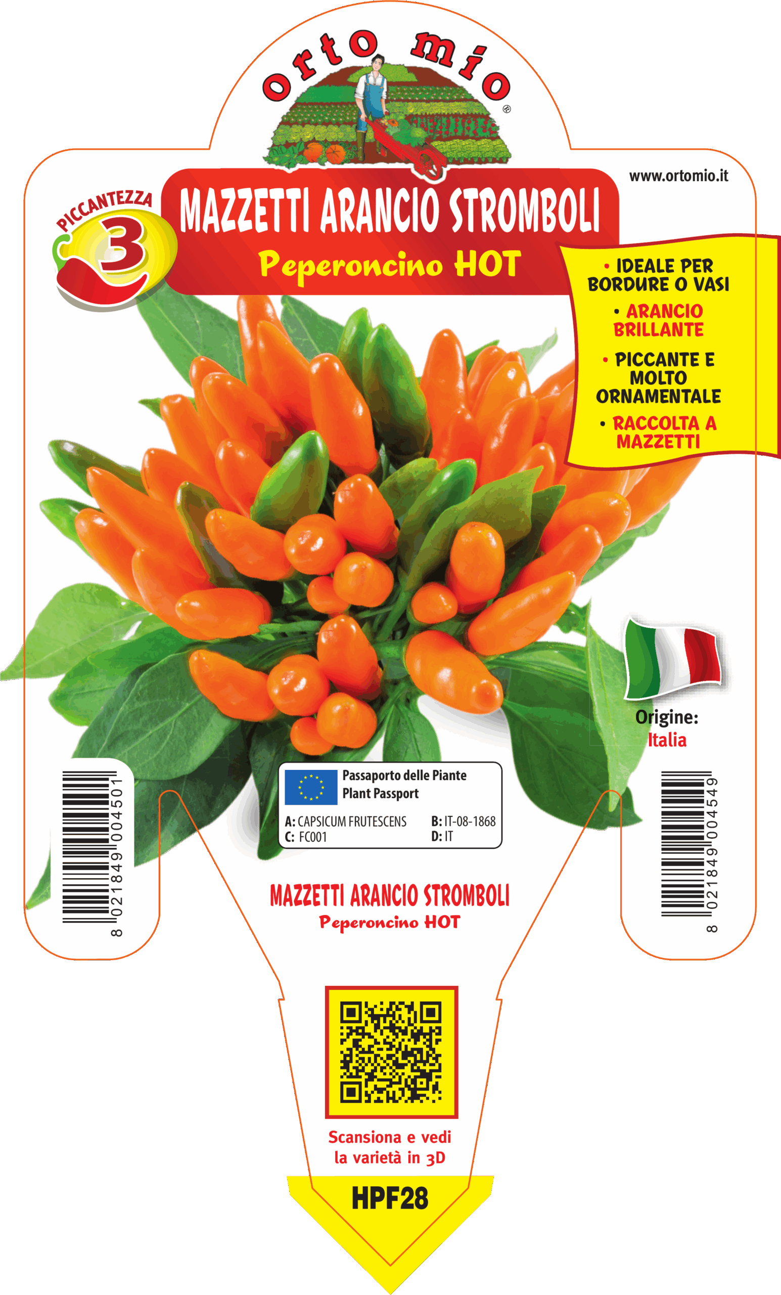 PIMIENTO PICANTE STROMBOLI (MANOJOS NARANJAS)