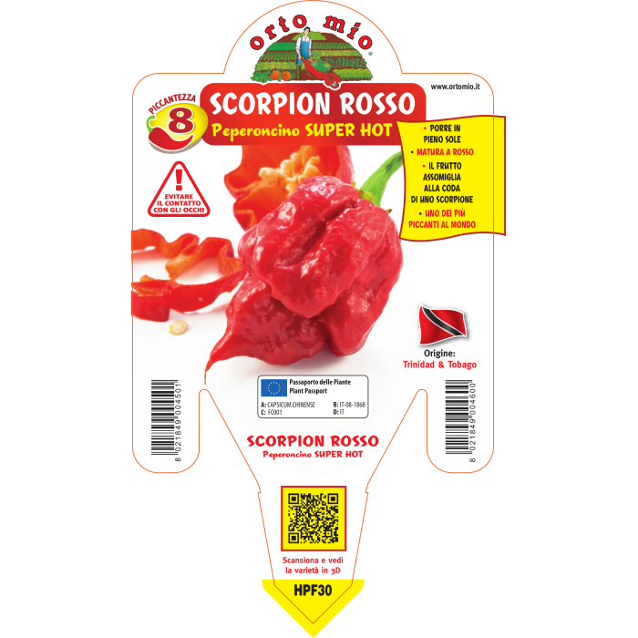 PIMIENTO SÚPER PICANTE TRINIDAD SCORPION ROJO