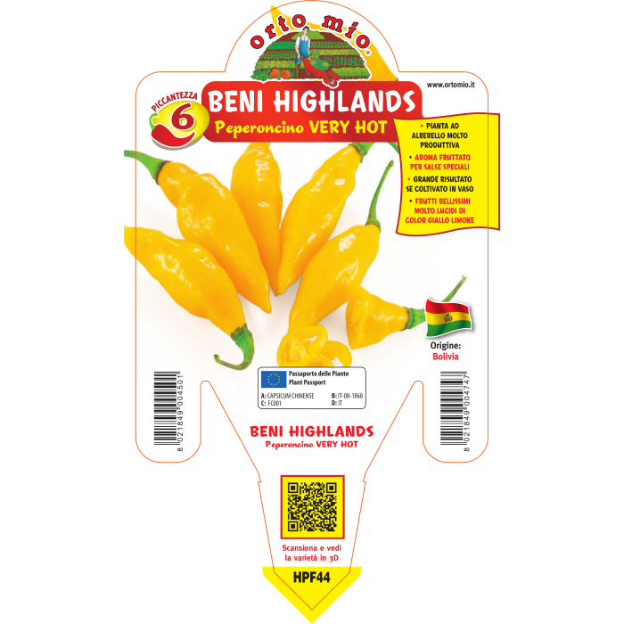 PIMIENTO MUY PICANTE BENI HIGHLANDS AMARILLO