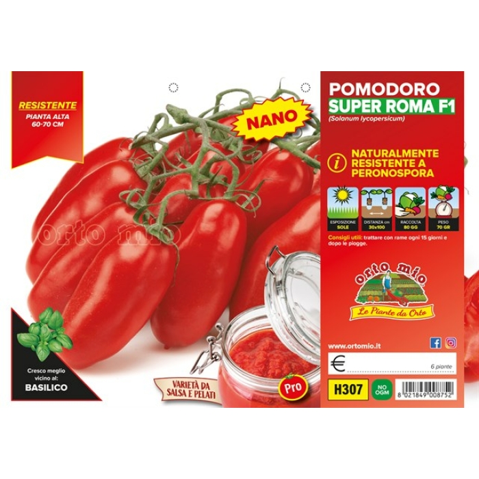 TOMATE ENANO SALSA TIPO SÚPER ROMA F1